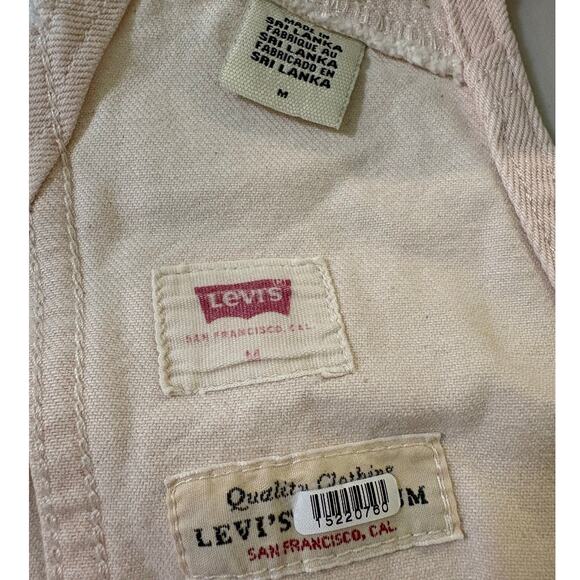 Levi's Light Pink Hendrix Sleeveless Denim Overall Midi Dress Size M - Picture 4 of 8